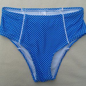 Forever 21 Size S Women's Swimsuit Blue with White Polka Dot Print Bikini Bottom